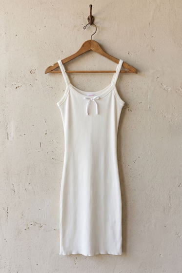 French Vintage Bow Organic Camisole Dress