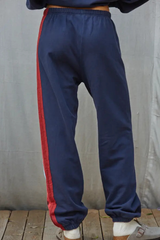 Knit Cotton Multi Color Stripe Detail Joggers
