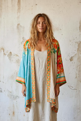 Teal Floral Kimono