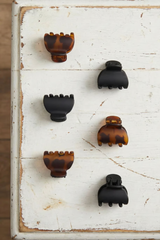 Recycled Plastic X-Small Claw Clips 6pc - Black & Tort