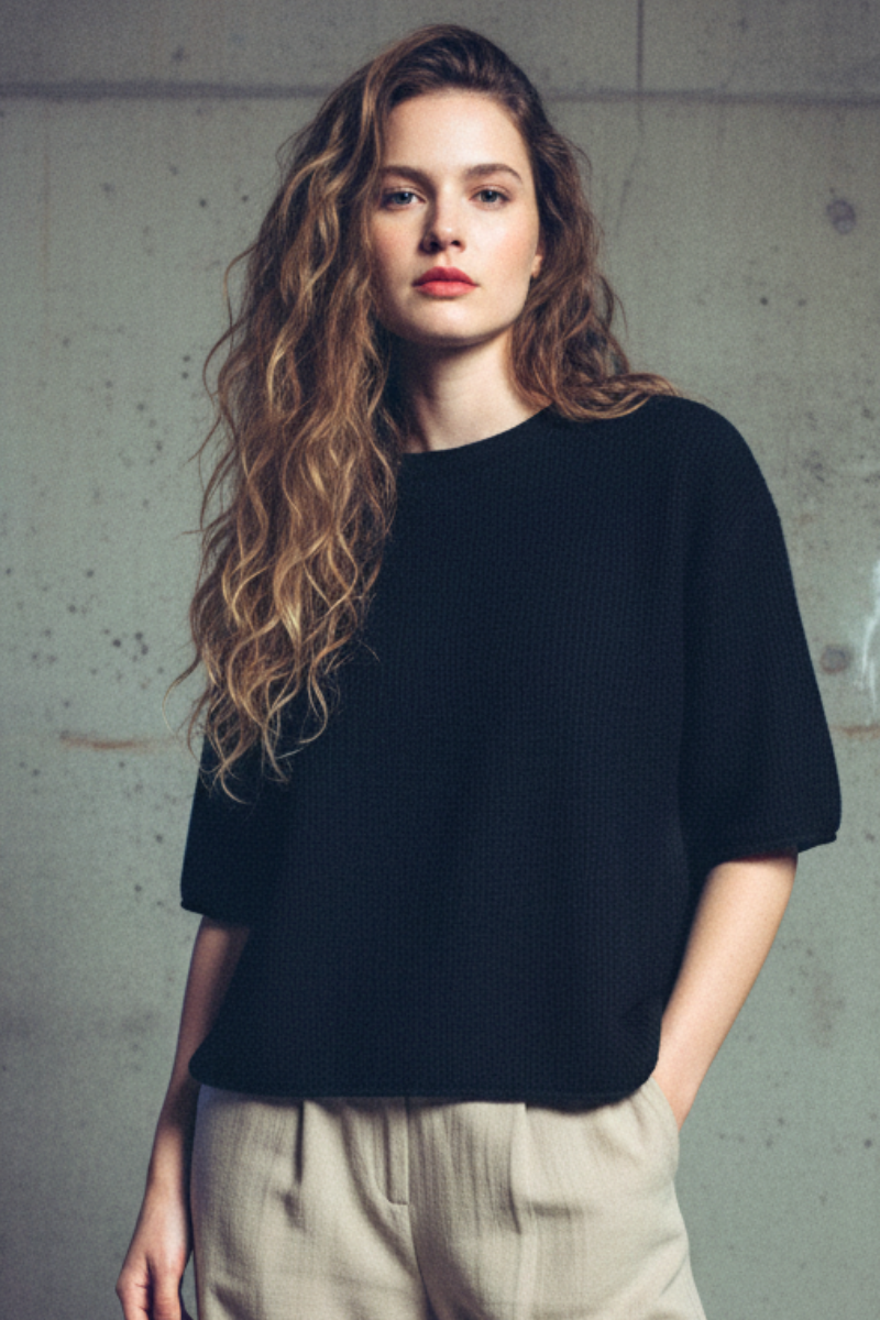 Cashmere Waffle Mesh Tee