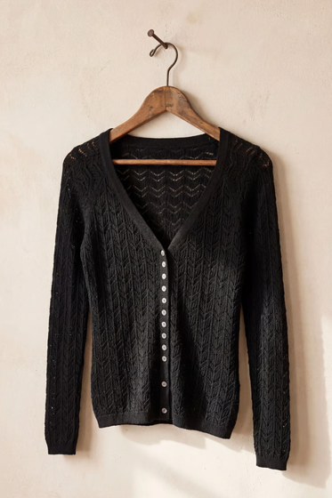 Pointelle Button Up Cardi