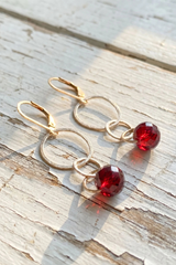 Deep Red Amber Earrings