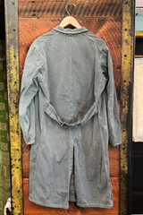 Vintage French Workwear Coat – Faded Slate Blue