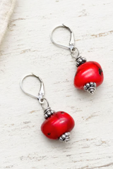 Deep Coral Earrings