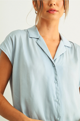 Button Down Cap Sleeve Shirts