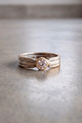 Gold Sterling + Diamond Ring