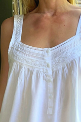 Joy White Cotton Nightgown