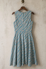 French 1940s Bias Cut Printed Dress