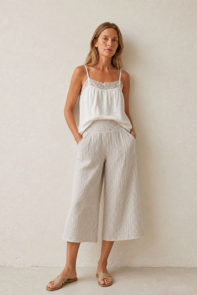 Striped Gaucho Pants