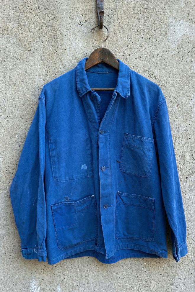 Unisex Vintage French Workwear Jacket Indigo