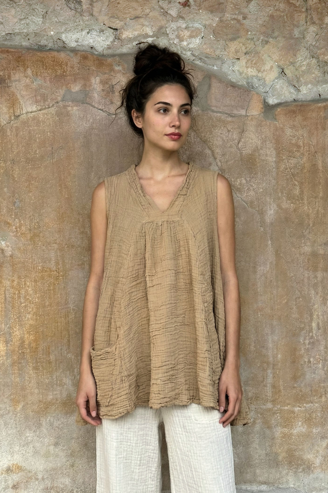 Cotton Crinkle Tank