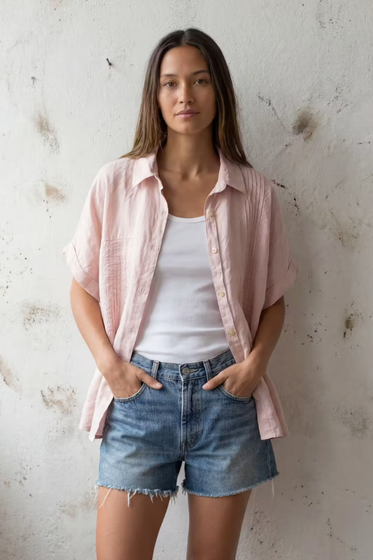 Pleated Linen Shirt