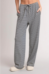 Stripe Drawstring Knit Pants