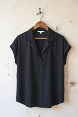 Button Down Cap Sleeve Shirts