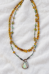 Ethiopian Opal + Gold Necklace