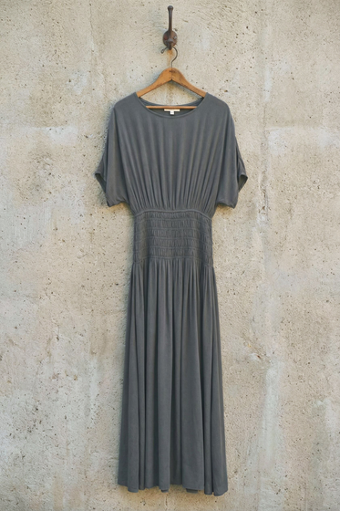 Rayon Smocking Waist Long Dress