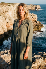 VNeck Button Dress