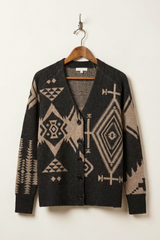Oversized Graphic Cardigan