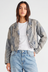 Patchwork Skies Crop Jacket