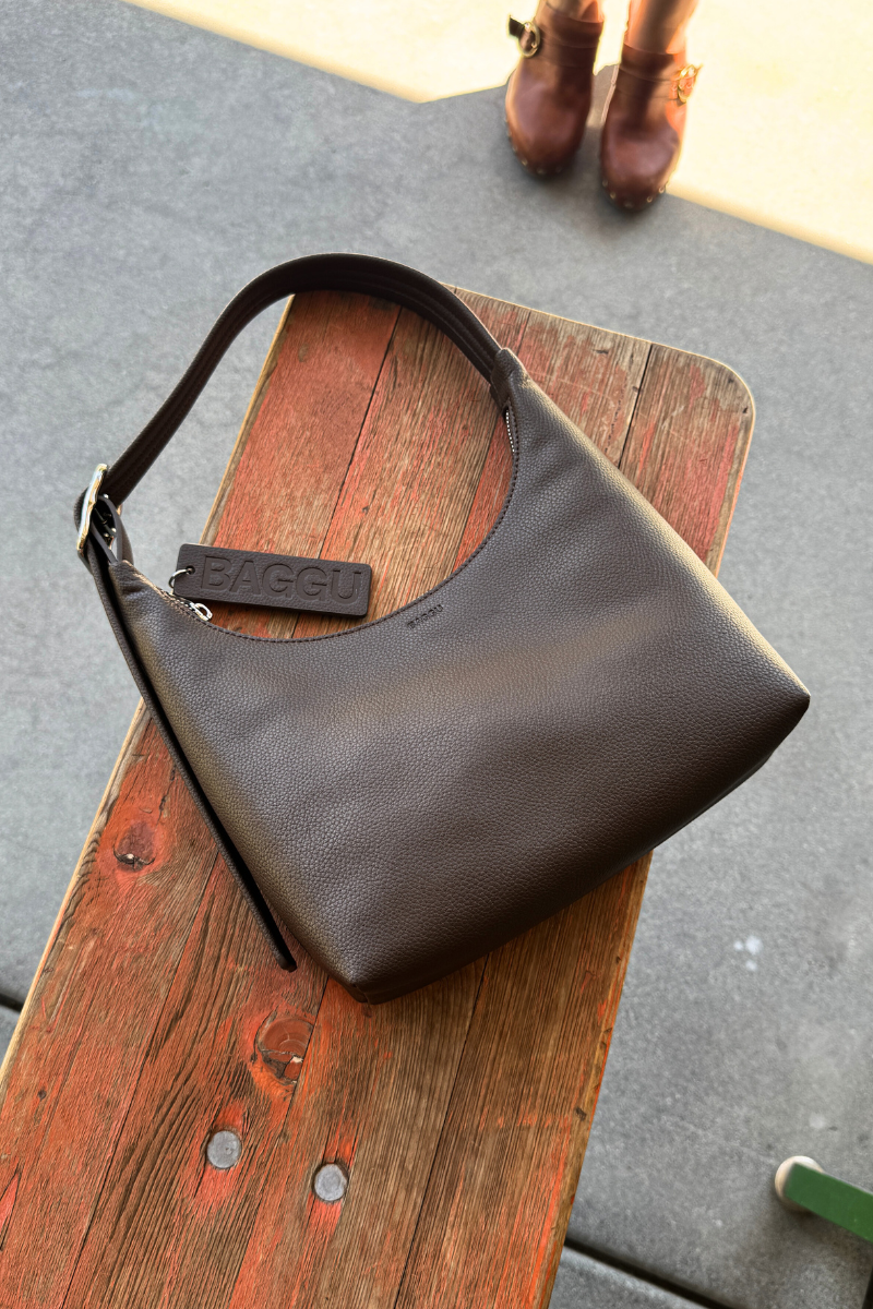 baggu mini backpack leather BAGGU Mini Recycled Leather Shoulder Bag – Studio Opal Boutique