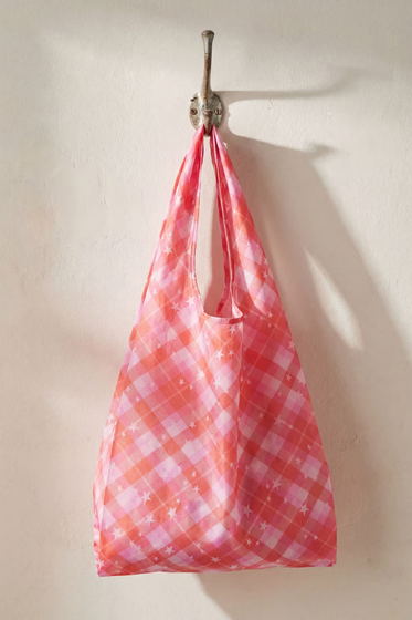 Big Baggu Pink Star Plaid