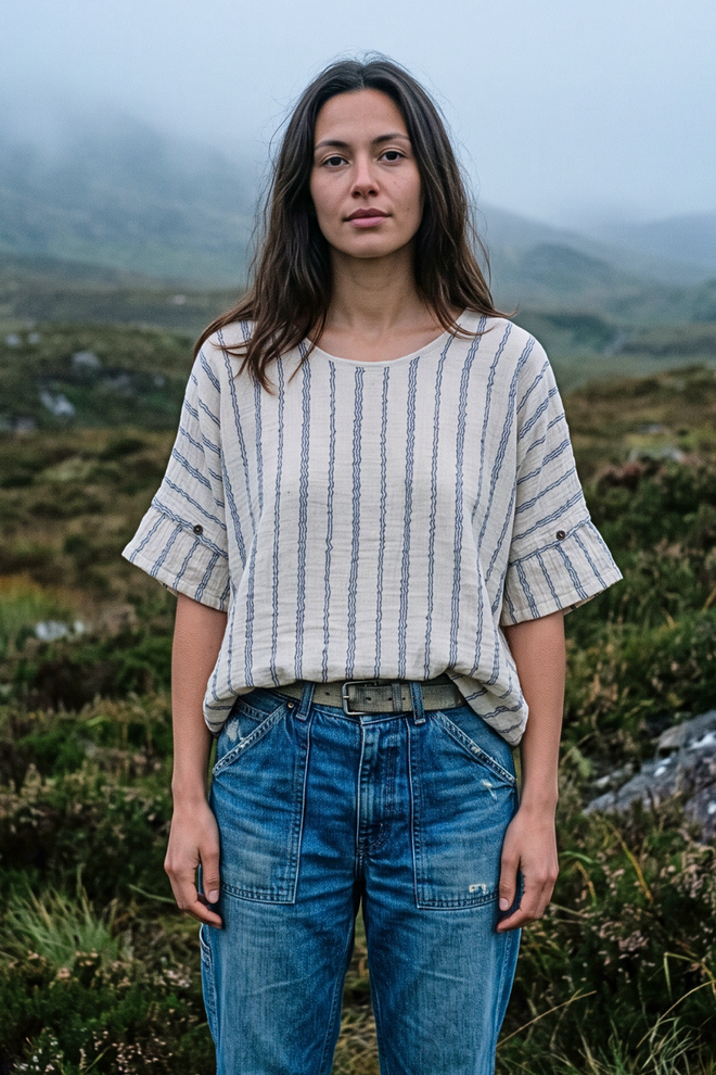 Button Sleeve Top