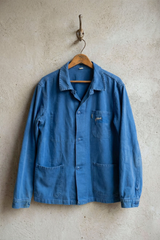 Unisex Lancois Patched Indigo Vintage French Workwear Jacket