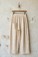 Check Print Gauze Pants