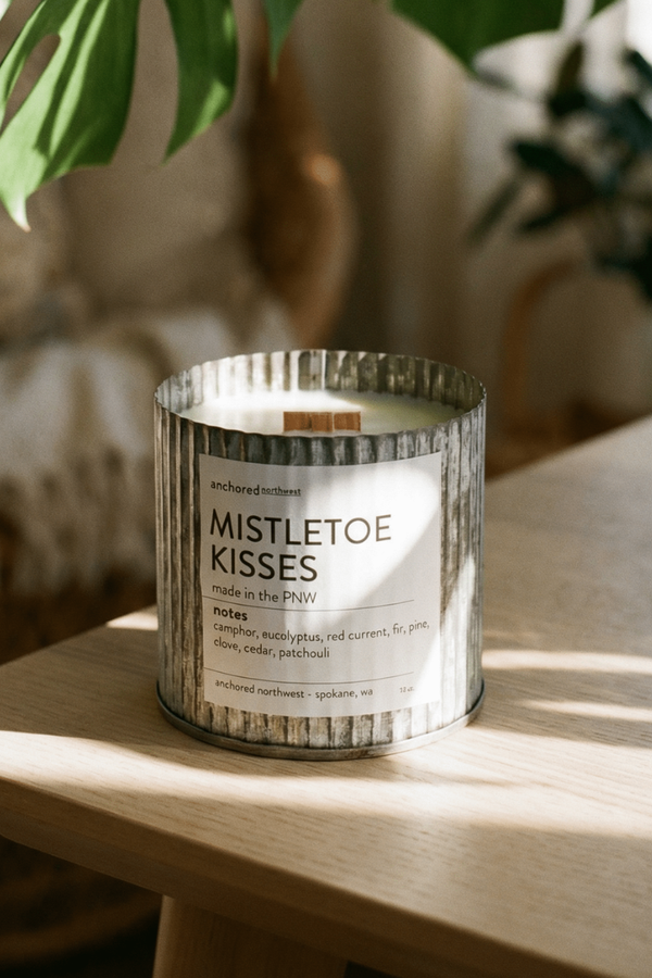 Mistletoe Kisses Rustic Farmhouse Soy Candle