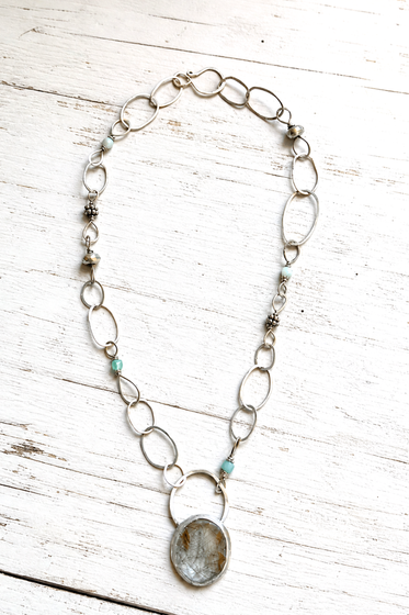 Quartz + Amazonite Necklace