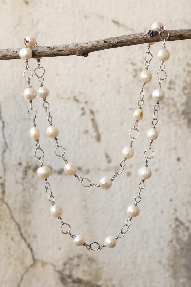 Wrapped Freshwater Pearl Necklace