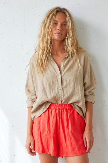 Woven Linen Shorts