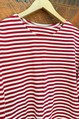 French Vintage Breton Red Stripe Shirt
