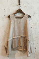 Linen Deep Crew Top
