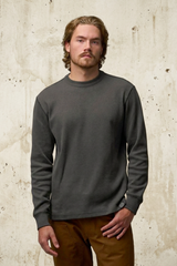 Waffle Knit Thermal Crewneck Top