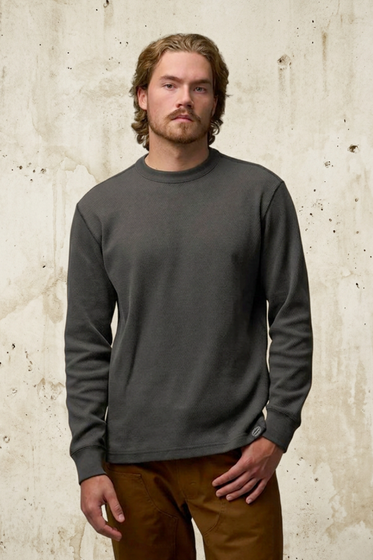 Waffle Knit Thermal Crewneck Top