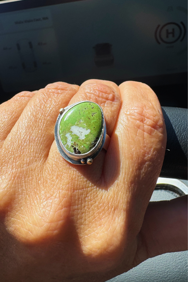 Gaspeite Love Ring