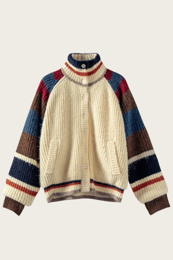 Chunky Rib-Knit Faux Fur Lined Cardigan