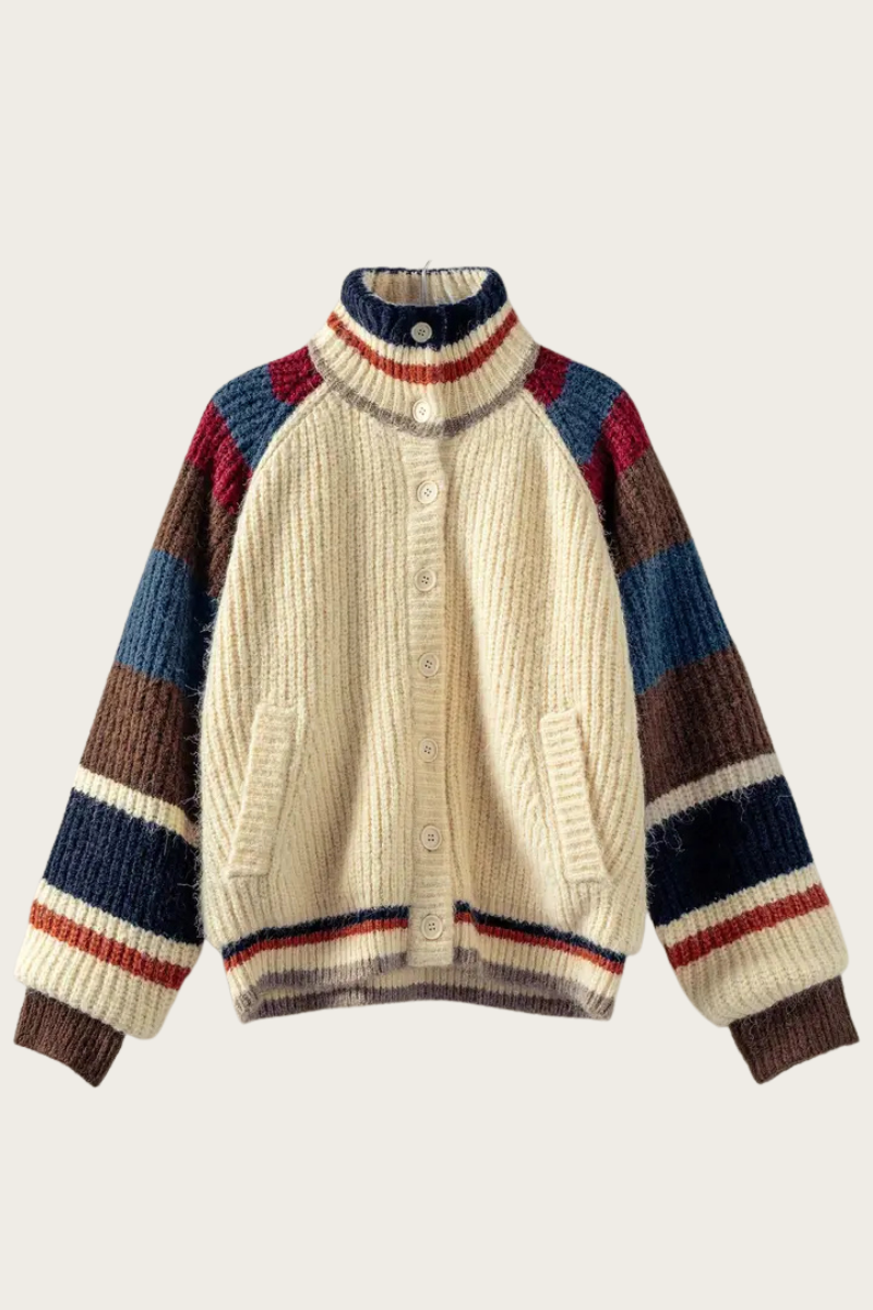 Chunky Rib-Knit Faux Fur Lined Cardigan