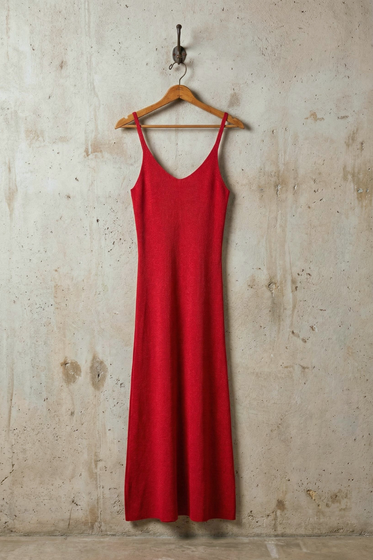 Metallic Knit Camisole Midi Dress