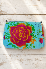 Rome Velvet Pouch Peonies Red