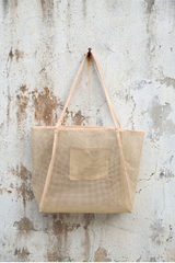 Large Solid Color Mesh Shoulder Bag