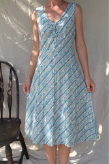 French 1940s Bias Cut Printed Dress