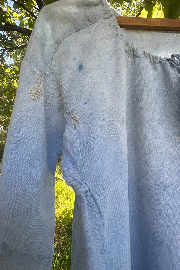 Hand-Mended Linen Chemise Circa 1900, France