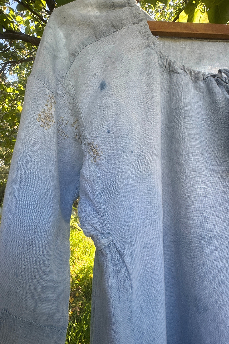 Hand-Mended Linen Chemise Circa 1900, France
