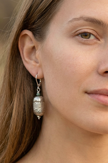 Thai Bead + Turquoise Earring