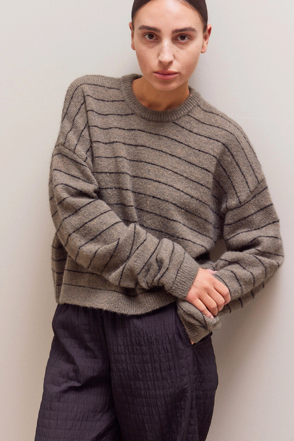 Striped Drop Shoulder Sweater Top