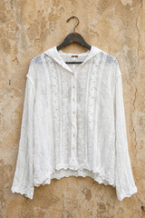 Embroidery Button Down Hoodie