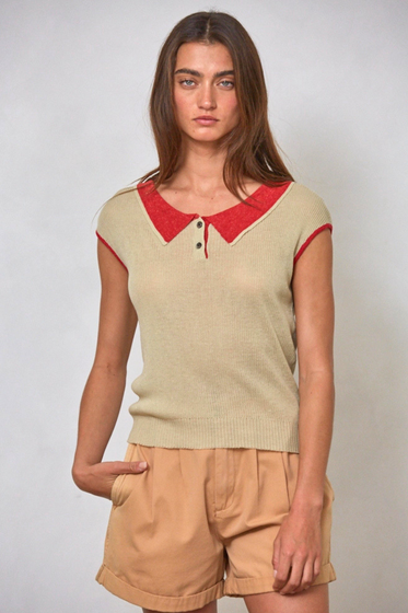 Linen Collar Sweater